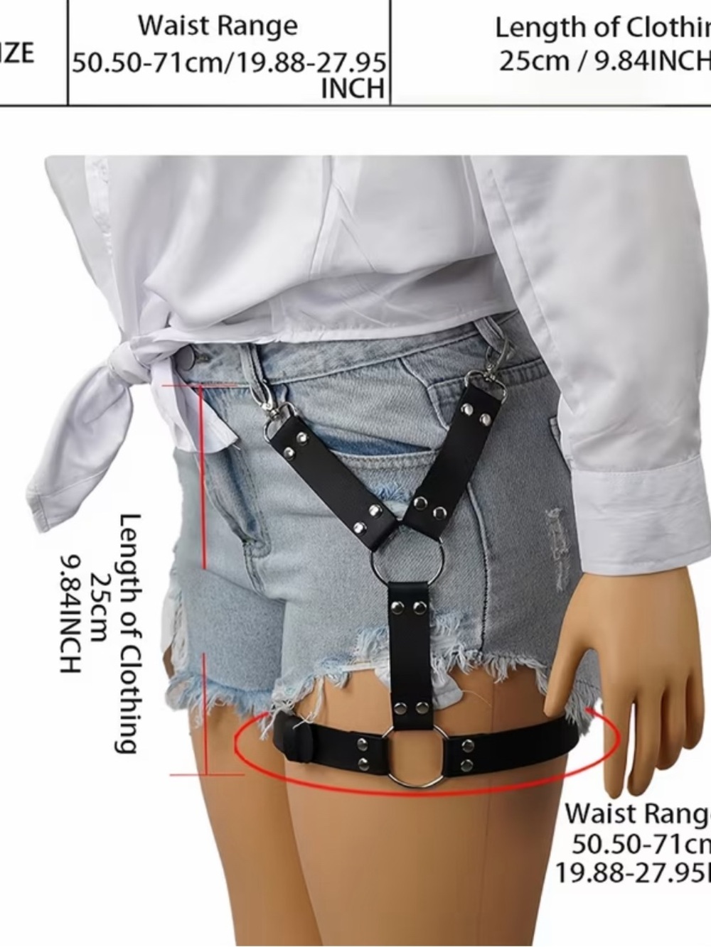 Men's PU Thigh Garter Belt Trouser Strap Leg Harness Punk Goth One Size - Picture 3 of 3